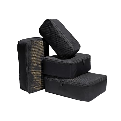Away Insider Packing Cubes Set of 4 – Lightweight Travel Organizers for Luggage, Suitcases & Carry-On Bags, Jet Black - color: Jet Black
