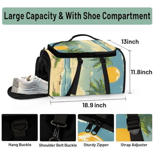 Gym Backpack, Water Resistant Carry-On Bag with Padded Shoulder Straps
