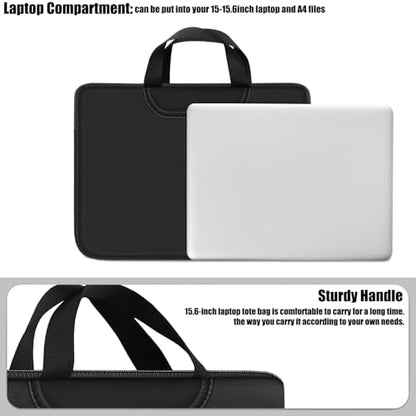 Laptop Bag 15 inch, Resistant Neoprene Laptop Sleeve with Handle/Notebook Computer Protective Case Cover/Ultrabook Briefcase Carrying Bag for 13 14 15 inch Laptop, Computer, Tablet, Black - color: Black, size: 15 inch