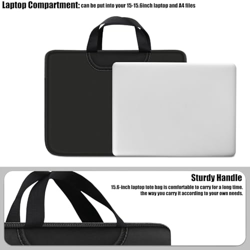 Laptop Sleeve Bag 15.6 Inch, Durable Traveling Briefcase Handle Bag & with Extra Pockets, Computer Protective Case Compatible for 15 15.6 inch HP, Dell, Acer, Asus, Black - color: Black, size: 15.6 inch