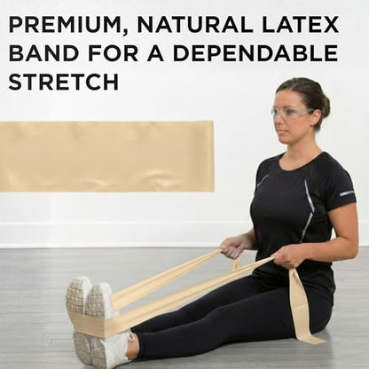 THERABAND Resistance Band, 50-Yard Roll, Latex Elastic Band for Exercise, Stretching, Physical Therapy, Yoga, Pilates, Home Workouts, Cut-to-Length, Color-Coded Levels - color: Tan | Extra Light, style: Latex