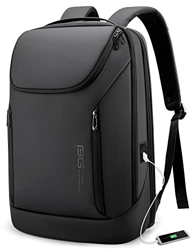 BANGE Business Smart Backpack Waterproof fit 15.6 Inch Laptop Backpack with USB Charging Port,Travel Durable Backpack - color: Black
