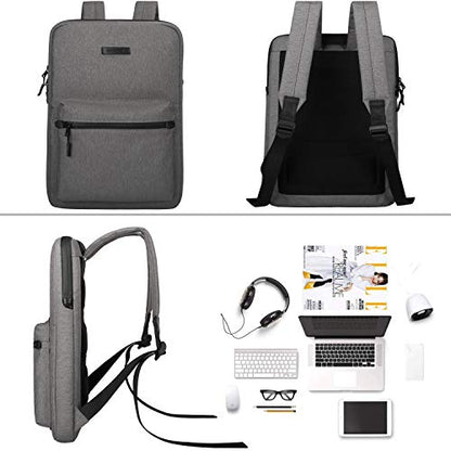 Backpack for Men Women Business Slim Backpack Computer Bags Lightweight Laptop Bag - for 14 15 15.6 20 inch Macbook - color: Dark Grey
