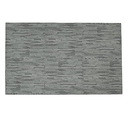 100 Sq. Ft 3/8 Inch Thick Printed Foam Tiles Interlocking Foam Mat, Sea Haze Grey Wood Grain Style Print, (24"x24", 25 pcs), Protective Flooring for Home, Exercise or Trade Show - color: Sea Haze Grey