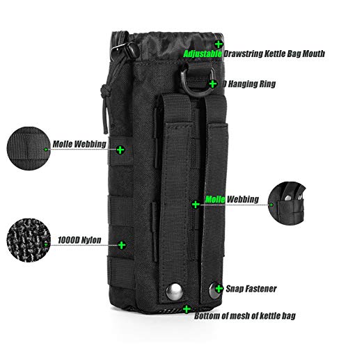 Upgraded Tactical Drawstring Molle Water Bottle Holder Tactical Pouches - color: NEW-2P Water Pouch