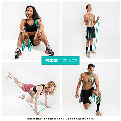 NonZero Gravity 100% Latex-Free Organic Rubber Power Resistance Bands | Compact Durable Hypoallergenic Bands for Strength Training & Workouts | 11 Levels (10 to 140 Lbs) - color: 3. Green-35 lb