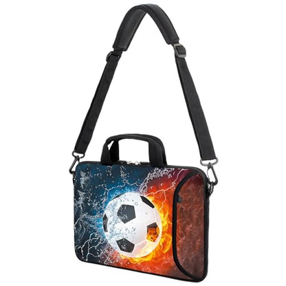 AMARY 17" Laptop Shoulder Bag Carrying Case Adjustable shoulder straps, comfortable handle, front pocket for storing mouse (Soccer) - color: Soccer