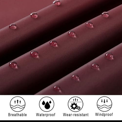 Fashion Hooded Rain Poncho Waterproof Raincoat Jacket with pocket for Women/Men/Adult - color: Gradient Red