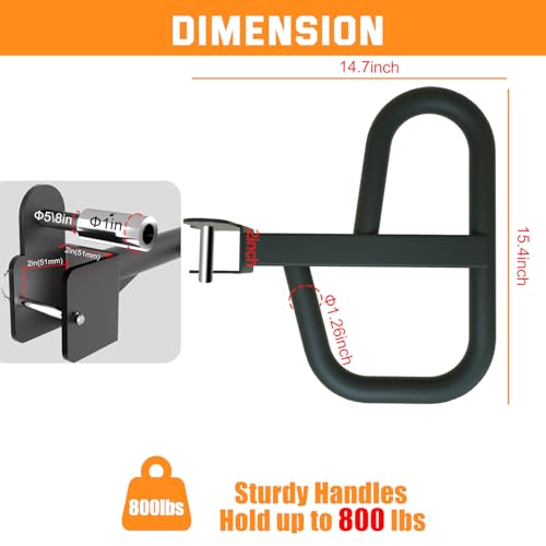 Dip Bar Attachment for 2"x2" Squat Rack, Heavy Duty Power Rack Attachment with 5/8" or 1" Hole - color: For 2" x 2" Power Rack with Multi Grips