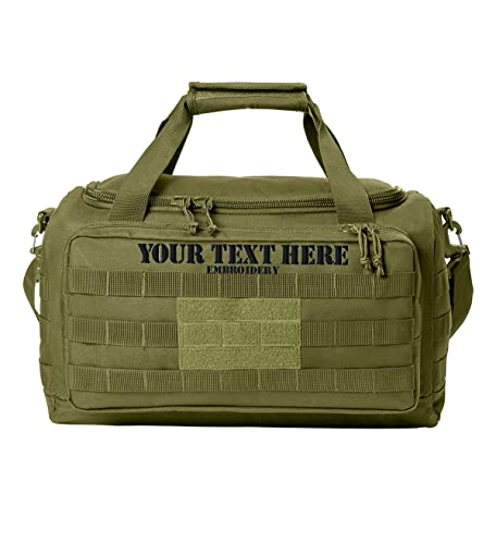 Tactical Gear bag Heavy Duty Duffel Gym bag/Tactical Backpack Custom Embroidered with your own text (Olive Drab Green) - color: Olive Drab Green