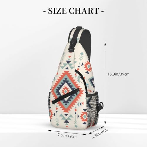 Sling Backpack Unisex Crossbody Chest Bag Shoulder Chest Bag For Women Men Hiking Travel - color: Aztec