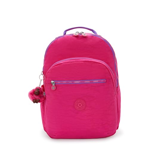 Kipling Women's Seoul Extra Large 17" Laptop Backpack, Durable, Roomy with Padded Shoulder Straps, Built-In Protective Sleeve - color: Azalea Pink, size: 13.5''L x 17.75''H x 9''D