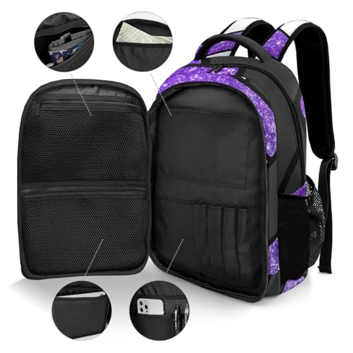 Volleyball Purple Print School Backpack Laptop Bag for Woman Man Gift - color: Muilti 1