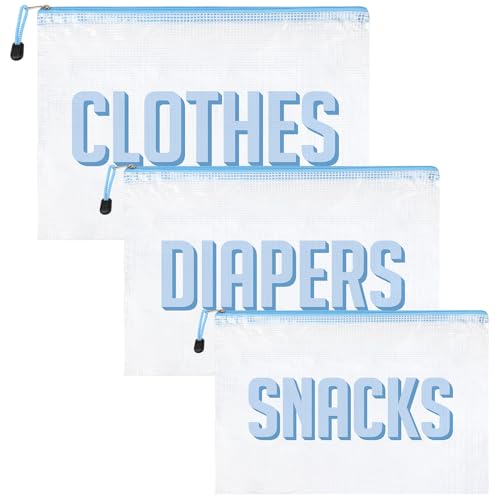 3pcs Hospital Bag Organizing Pouches for Labor and Delivery, Maternity Essentials Diaper Bag Organizer for Mom Travel - Blue/White - color: Blue/White, size: Medium