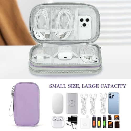 FYY Electronic Organizer, Travel Tech Pouch Bag, Medium, Light Purple - color: Light Purple, size: 8.3 x 5 x 2.6 inches