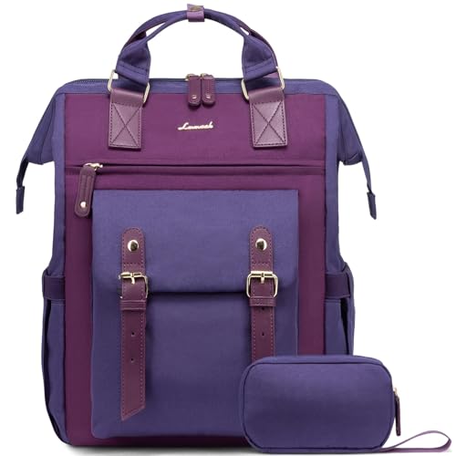 LOVEVOOK 15.6 inch Laptop Backpack for Women, Teacher Nurse Work Travel Backpacks Purse,Computer Bag, Purple Blue - color: Purple Blue, size: 15.6 Inch Standard