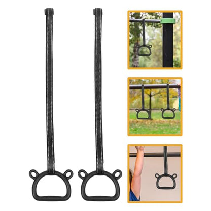 ibasenice Gymnastics Rings Set, Adjustable Pull-up Exercising Rings with 2m Thickened Straps, Indoor Home Strength Training Device for Boys