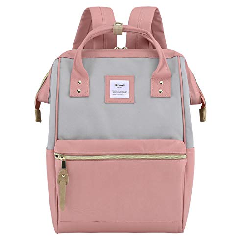Himawari Laptop Backpack for Women&Men,Wide Open Large USB Charging Port 15.6 Inch Laptop Doctor College Work Bag (9001-Gray&Pink) - color: Gray, Pink