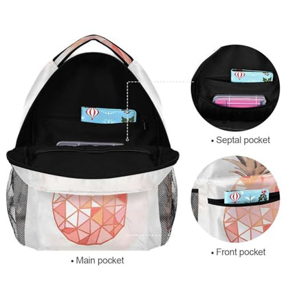 ALAZA Rose Gold Pineapple Pink Marble Backpack Purse for Teen Girls Women Kids Bookbags Laptop School Bag with Multiple Pockets - color: Pineapple