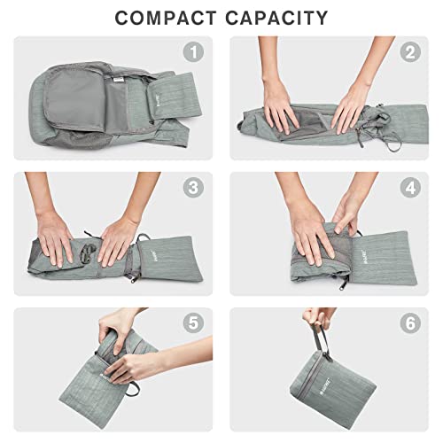 G4Free 10L/15L Hiking Backpack Lightweight Packable Hiking Daypack Small Travel Outdoor Foldable Shoulder Bag - color: Grey, size: 15L