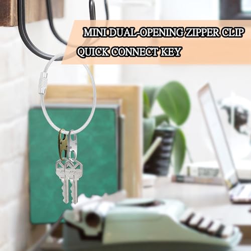 6Pcs Double Opening Lock Zipper Pull Replacement Clips, Small Carabiner Clips, Zipper Locks Anti Theft Deterrent for Bag Luggage Pickpocket Backpack Purse Travel Suitcase (Bronze) - color: 6pcs Bronze