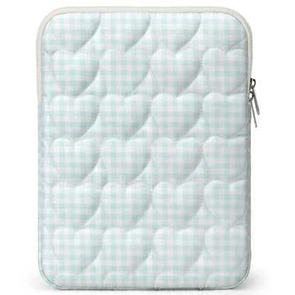 13-14 inch Cotton Quilted Laptop Sleeve for Women, Aesthetic Puffy Laptop Case Carrying Bag Compatible with MacBook Air/Pro 13/Pro 14, Soft Computer Liner Bag (Blue Gingham, 11.6 inch) - color: Blue Gingham, size: 11.6 inch
