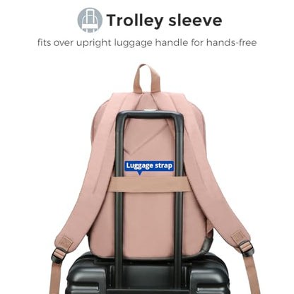 Swissdigital Design Big Student Laptop Backpack with Fun Personalized Patches For College Boy & Girl, Middle High School Teen Bookbag Cool Travel Daypack Mocha Brown - Includes 3 Patches | SD1718-35 - color: Mocha Brown