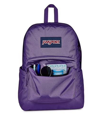 JanSport SuperBreak Plus Backpack with Padded 15-inch Laptop Sleeve and Integrated Bottle Pocket - Spacious and Durable Daypack for Work and Travel, Daydream Contrast Purple/Blue/Purple/Mul - color: Daydream Contrast Purple/Blue/Purple/Mul
