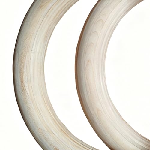 Wooden Gymnastic Rings, Gymnastics Grips - Strength Training Rings - for Home Gym Fitness Exercise Playground Indoor Outdoor