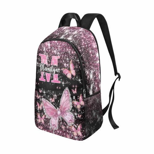 Personalized Back to School Backpacks For Girls, Custom Butterfly Backpack For Kids, Customized Name Backpacks, Custom Bookbag Set Gifts for Daughter Granddaughter - color: D03