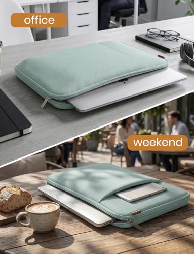 DOMISO Laptop Case Laptop Sleeve Cover for 16 inch MacBook Pro M4/M3/M2/M1 Pro/Max A3403 A3186 A2991 A2780 A2485 A2141,Compatible with 15.6 inch HP Lenovo Dell XPS 16 with Small Case, Mint Green - color: Mint Green, size: 15.6 inch