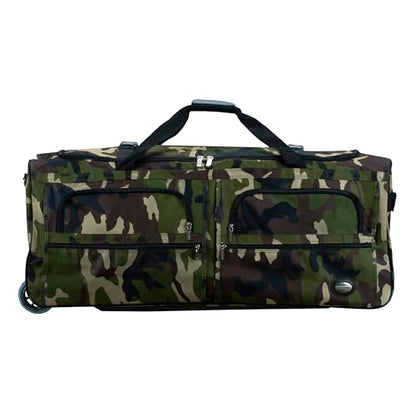 Rockland Rolling Duffel Bag, Black, 22" - color: CAMO, size: 22"