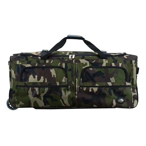 Rockland Rolling Duffel Bag, Black, 22" - color: CAMO, size: 22"