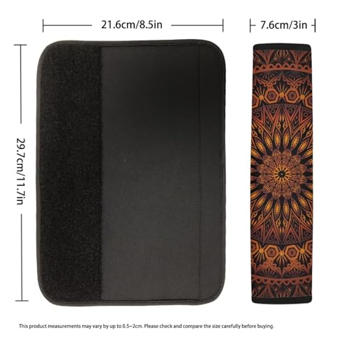 Orange Mandala Car Seat Belt Cover Seatbelt Pads,All Season Universal Trendy Shoulder Strap Pads Padding for Vehicle/Backpack,Set of 2 - color: Orange Mandala