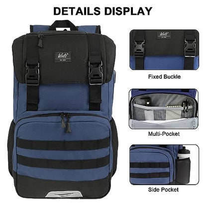 WOLT Laptop Backpack with USB Charging Port Fits Up to 17 Inch Laptop, College Backpack for Men Women, Computer Business Bookbag, Navy - color: Navy