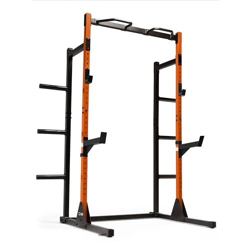 Cap Barbell Power Rack with Pull Up Bar & Attachments - Multiple Colors - color: ORANGE