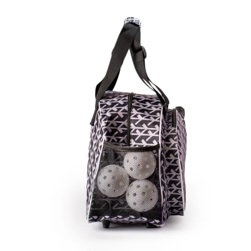 Pik’le’Ball Sport Premium Women's Pickleball Bag – Stylish and Versatile Sports Bag with Water Bottle Holder, Padded Paddle Pocket, and Spacious Design (fits 2+ Paddles!) - color: Court Couture Black