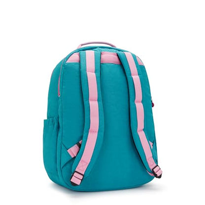 Kipling Women's Seoul Extra Large 17" Laptop Backpack, Durable, Roomy with Padded Shoulder Straps, Built-In Protective Sleeve - color: Striking Blue, size: 13.5''L x 17.75''H x 9''D