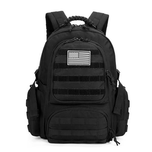 30L Military Tactical Backpack for Men 3 day Assault Pack Molle Backpack Tactical Hiking Rucksack - color: Black