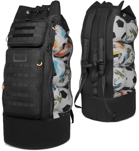 Extra Large Soccer Ball Bag, Heavy Duty Mesh Equipment Ball Bag for Coach, Storage Bag for Basketball, Volleyball, Swimming Gear