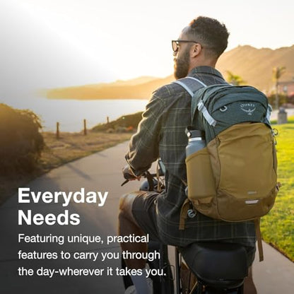Osprey Nebula Commuter Backpack - Everyday Bag with Laptop Sleeve and Bottle Pockets, Moss Green/Earl Grey Heather - color: Moss Green-earl Grey Heather