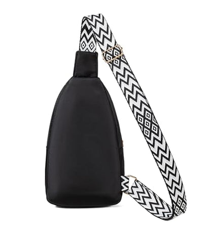 EVANCARY Small Sling Bag Crossbody Bags for Women Men, Sling Backpack Chest Daypack Cross Body Bag for Travel Outdoor - color: V Black