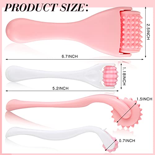 Tondiamo 2 Pcs Muscle Roller Gift Fascia Stick Cellulite Face Muscle Body Massage Roller Massage Tool for Relief Neck Arm Back Leg Body Deep Release(Pink,Silicone) - color: Pink, style: Silicone