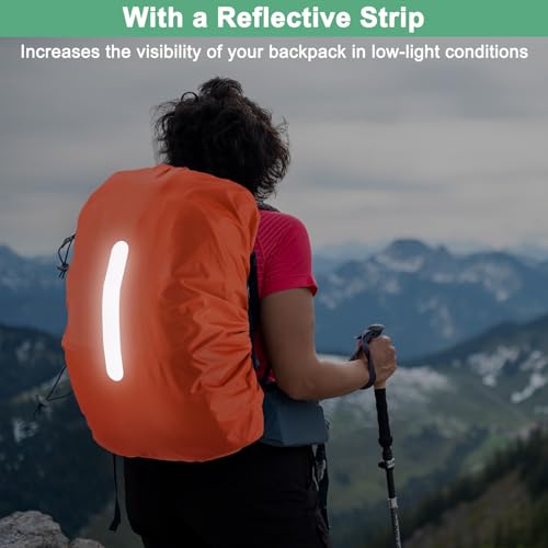 M METERXITY Waterproof Backpack Rain Cover - color: Orange, size: Small(15L-25L)