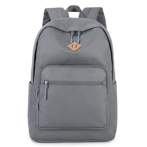 Lohol Classic Backpack for School Travel College, Durable Water Resistant Bookbag (Dark Grey) - color: Dark Grey