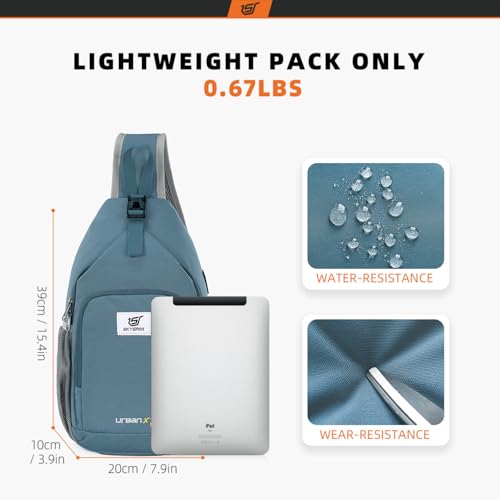 SKYSPER Sling Bag RFID Crossbody Sling Backpack Cross Body Shoulder Bag Travel Hiking Daypack for Women Men(Slateblue) - color: Slateblue