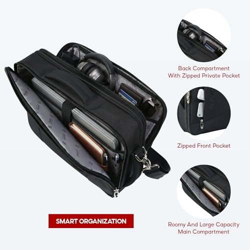 SAKOS Hybrid 3 in 1 Laptop Bag, 15.6 Inch Convertible Messenger, Shoulder Bag & Backpack, Water Repellent Travel Bag, Professional Work Bag for Men & Women, Briefcase with Laptop Compartment - Black - color: 1. Hybrid - Black
