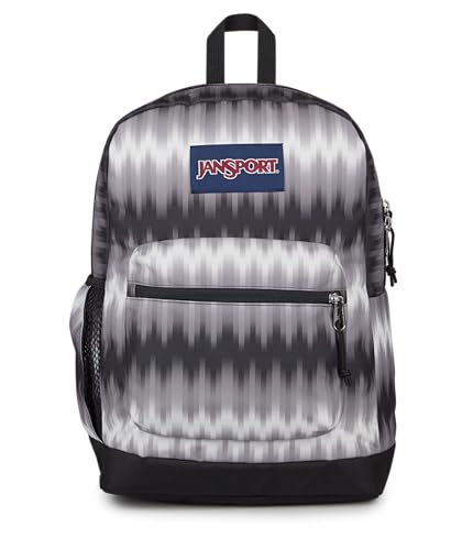 JanSport Cross Town Plus Backpack - Large Main Compartment, Side Water Bottle Pocket, 15-Inch Padded Laptop Sleeve - Digi Tie Dye Black - color: Digi Tie Dye Black