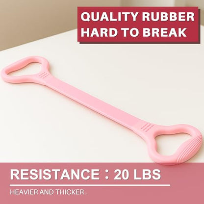 LEZER Figure 8 Resistance Band, Fitness Elastic Rope, Execrise Workout for Arm, Back, Chest and Shoulder, Yoga, Pilates, Stretching, Physical Therapy Equipment - style: Pink；20 lbs