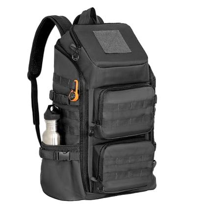 kokkoya 40l Slim Tactical Backpack with Laptop Compartment Molle System Webbing Lightweight Bag for Men Travel Hiking Camping Everyday Carry 17 inch Laptop Black - color: Black
